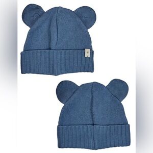 SAMPLE - HutteliHut - Cotton Knit Hat with Ears - Blue